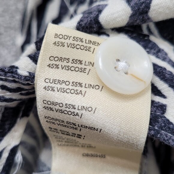 Anthropologie Linen Blend Petite Ivory Zebra Printed High Rise Tapered Pants 0P - Picture 11 of 11